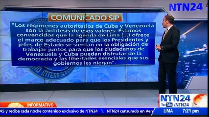SIP pidió a los asistentes a la Cumbre de las Américas “trabajar juntos” por Cuba y Venezuela