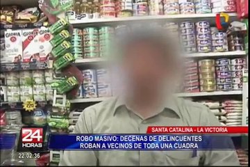 ¡Robo masivo! Decenas de delincuentes roban a vecinos de toda una cuadra en La Victoria