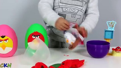 Download Video: McDonalds Happy Meal Toys Angry Birds Play-Doh Surprise Eggs Opening Fun With Ckn Toys