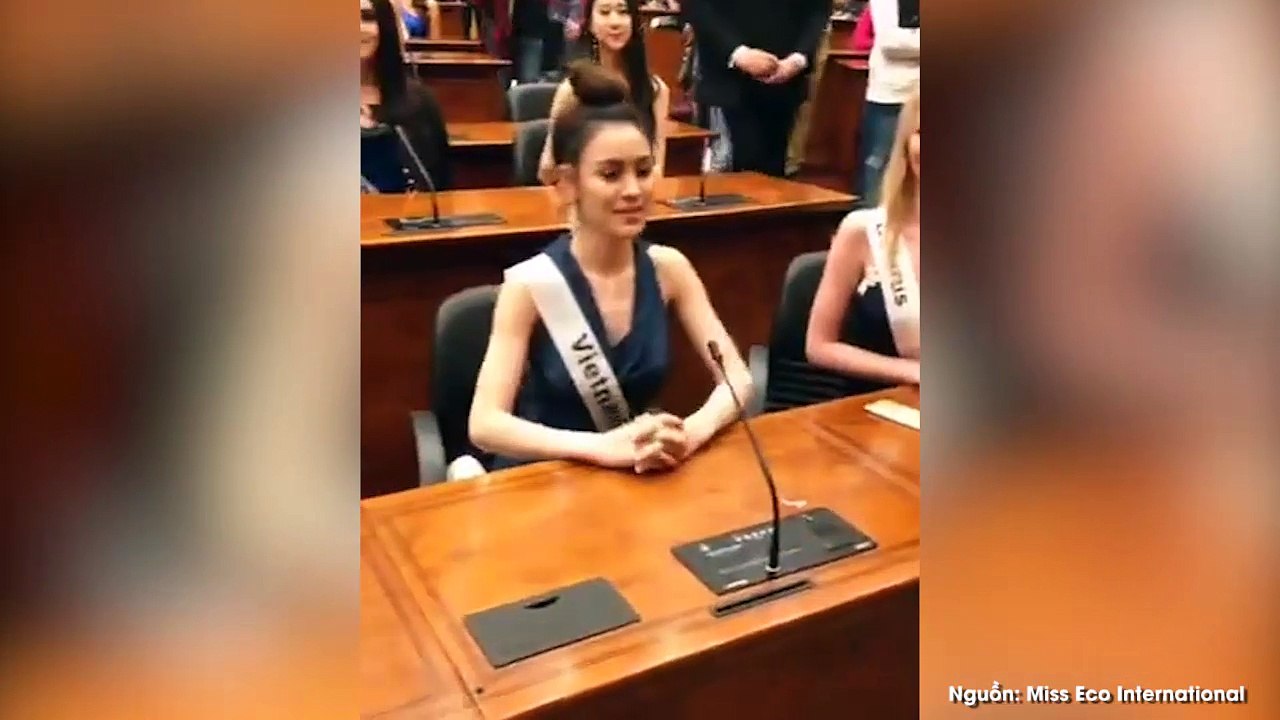 Sau ồn ào tố cáo Kỳ Duyên, Thư Dung lộ khả năng nói tiếng Anh còn hạn chế tại Miss Eco 2018