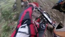 Dirt Bike Getting Out Of Control Attacking Biker