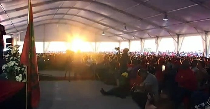 EFF Julius Malema Grilling Gwede Mantashe at Winnie Mandela Memorial