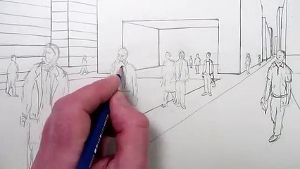 How to Draw People in 1-Point Perspective