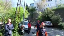 Ortaköy'de istinat duvar çöktü