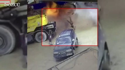 Download Video: Yakıt tankı bomba gibi patladı