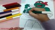 arts for kids : How to color ninja turtles colouring pages , coloring for kids ( speed coloring )