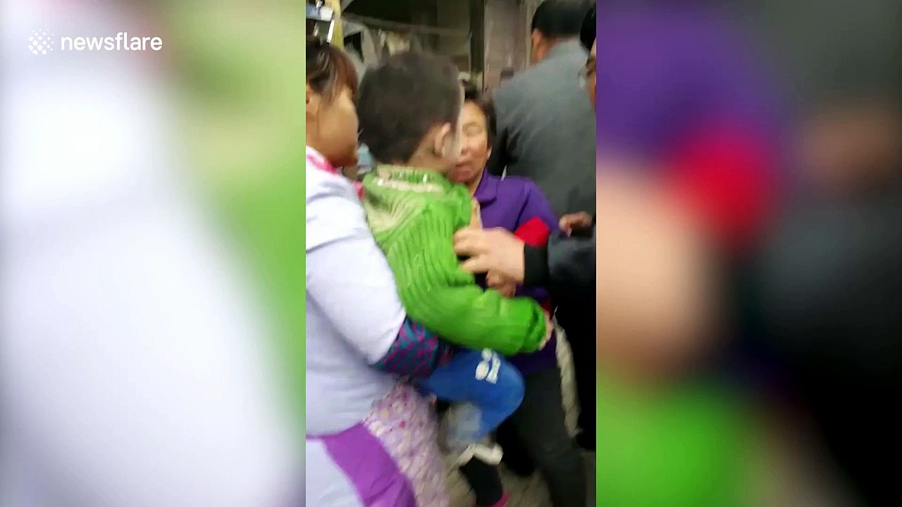 Dramatic moment store explodes injuring two in China