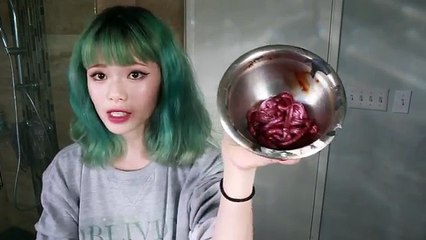 My New Hair Color! | Dyeing from Green to Purple