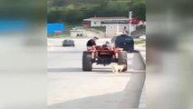 Cani Sürücü, Traktörün Arkasına Bağladığı Köpeği Kilometrelerce Sürükledi! O Anlar Kamerada