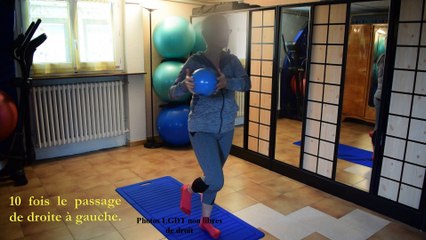 Rééducation d'une entorse, stabilisation du genou, renforcement de l'équilibre,
