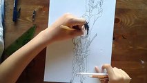 Drawing 3D Luffy and Zoro from One piece