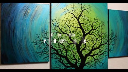 Aperçu du triptyque moderne : Arbre d'aurore boréale.