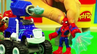 BLAZE AND THE MONSTER MACHINES CANNON BLAST CRUSHER TOY REVIEW AND PLAY DOH PLAYTIME EPISODE