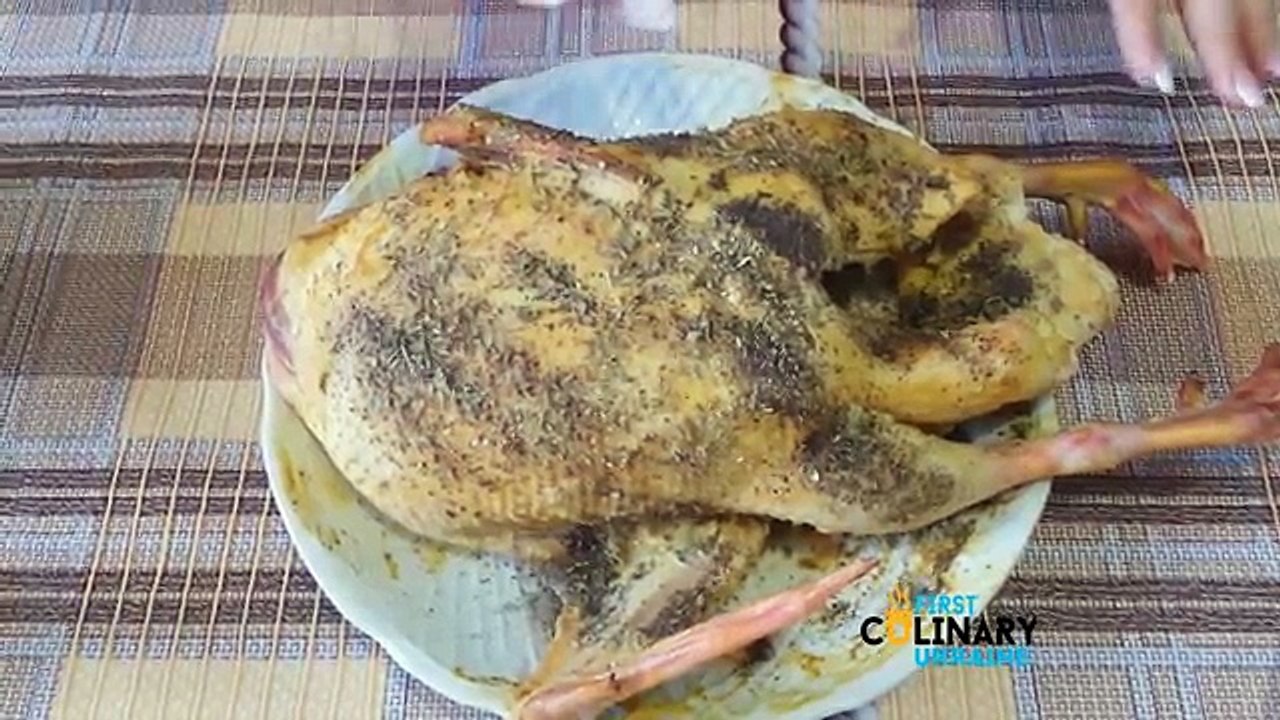 Утка рецепт с яблоками в рукаве Как приготовить утку в духовке Качка рецепт Маринад для утки