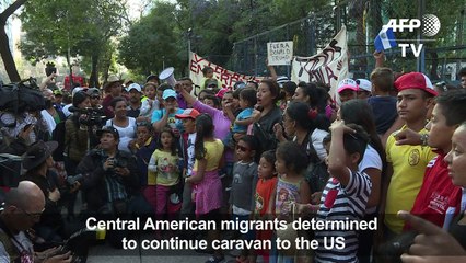 Migrants in Mexico protest against Trump at US embassy