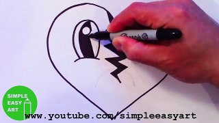 How to Draw a Cute Broken Heart