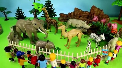 School Bus Ride Trip to Playmobil Zoo Wild Animals Toys For Kids