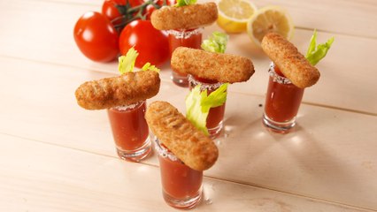 We're Obsessed With These Mozz Stick Bloody Mary Shooters