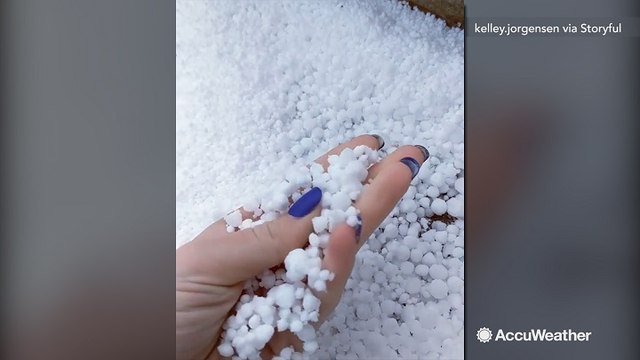 Snow hail mix batters South Dakota during severe storm