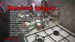 Recepty.sk: Boloňské špagety