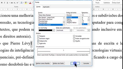 COMO INSERIR NÚMERO SOBRESCRITO [EM CIMA DA PALAVRA] NO WORD