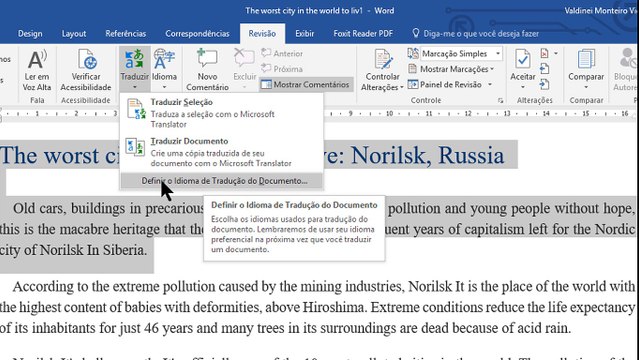 COMO TRADUZIR TEXTOS E CITAÇÕES NO WORD