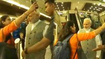 PM Modi takes metro ride from Lok Kalyan Marg station | OneIndia News