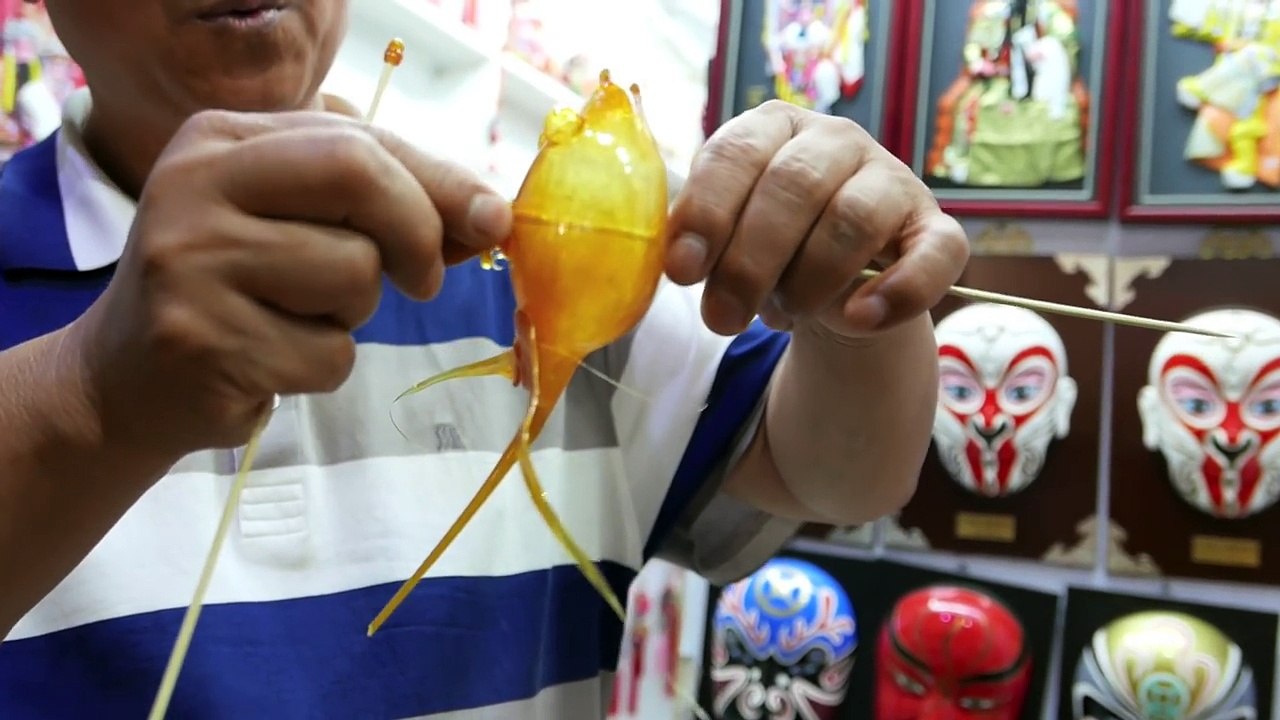 Beijing Sugar Blowing Art - Monkey and Goldfish