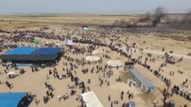 Gazze Sınırındaki Gösteriler Drone ile Görüntülendi