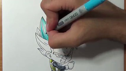 Drawing Chibi Vegeta Super Saiyan Blue
