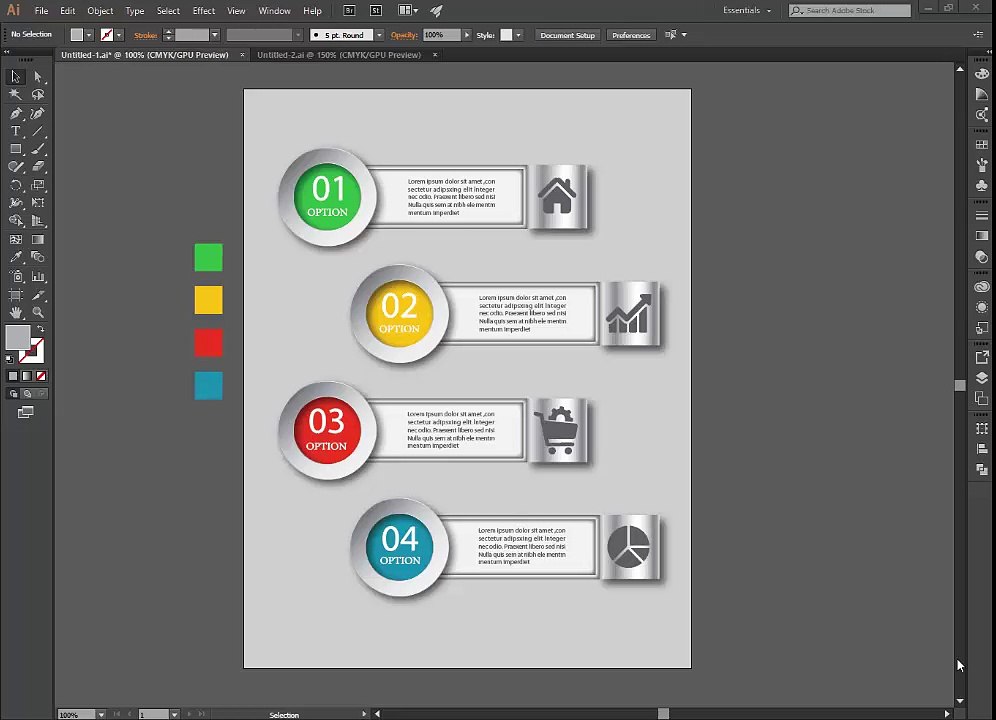 Illustrator CC Tutorial | 3D Graphic Design | Infographic Design template 02