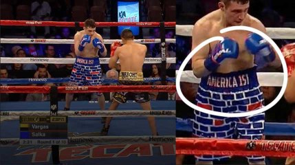 Ce boxeur américain avec un mur sur son short a été battu par un Mexicain