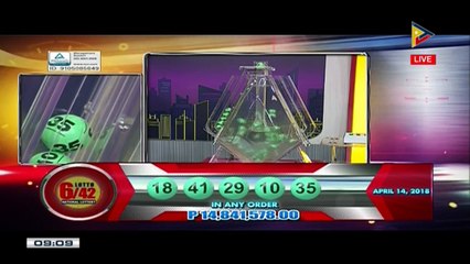 PCSO 9 PM Lotto Draw, April 14, 2018