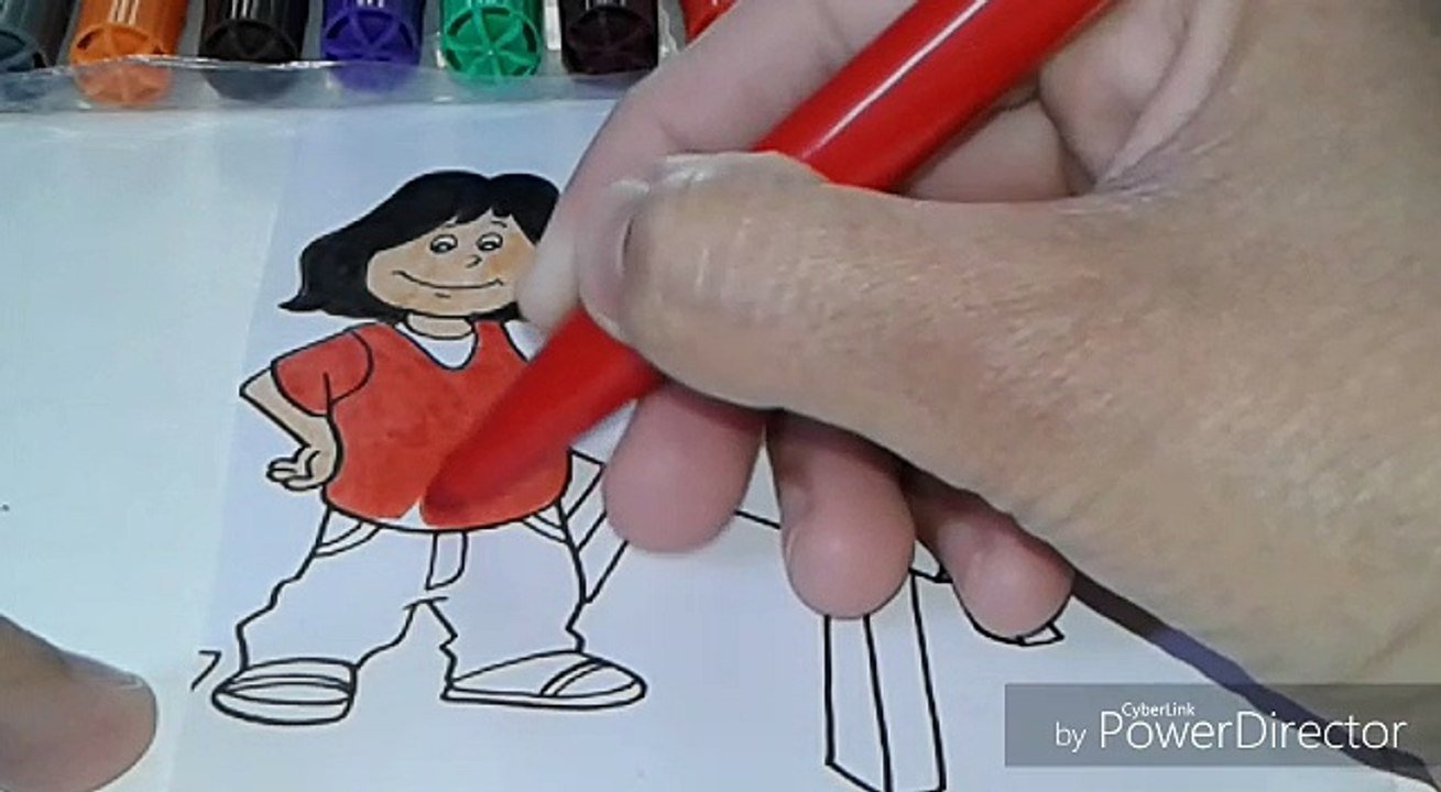 KIDS COLORING PAGE OF GIRL PAINTING ON A BOARD VIDEO