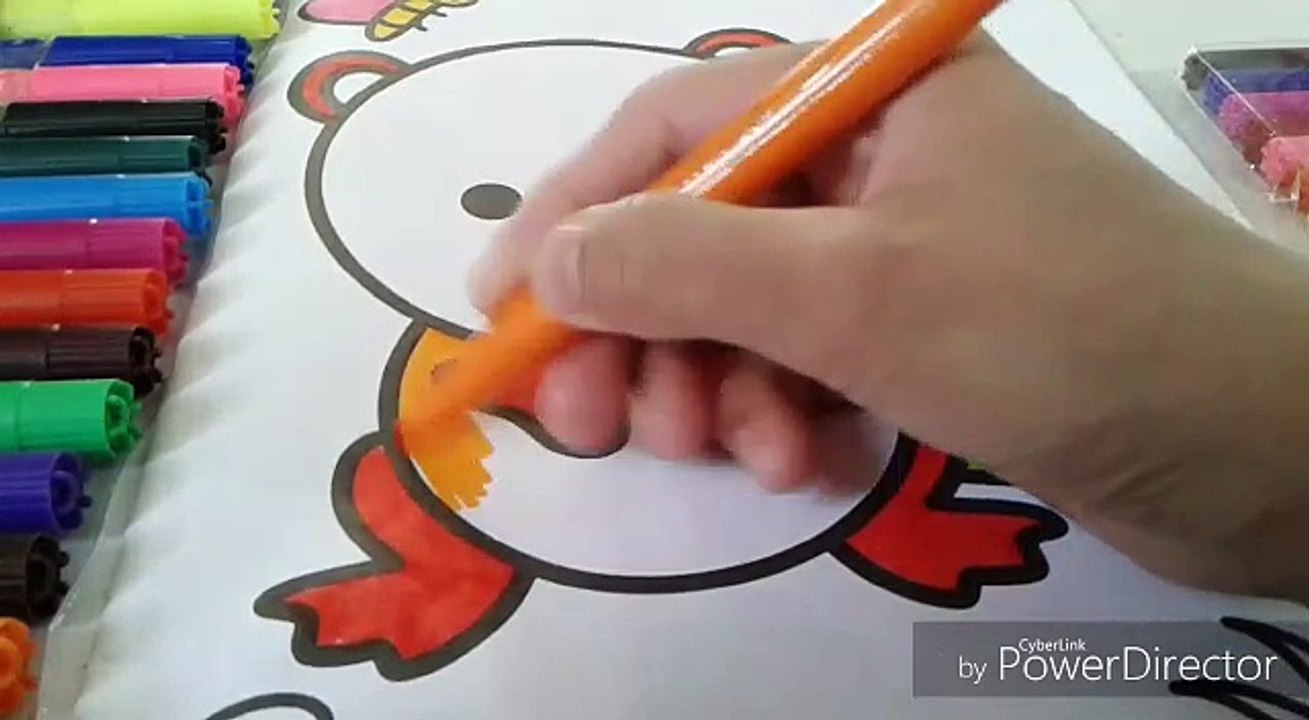 KIDS COLORING PAGE OF TEDDY BEAR VIDEO FOR CHILDREN