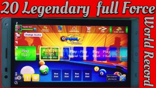 World Record 20 Legendary Cue With max level ll  Full Power ll 8 ball pool