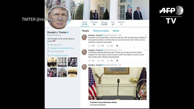 Trump comemora ataques contra alvos na Síria