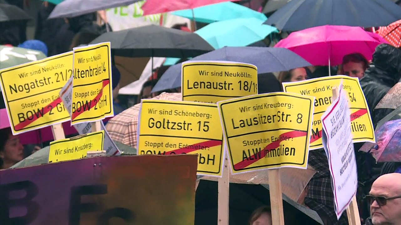 Tausende bei Demonstration gegen 'Mietenwahnsinn' in Berlin