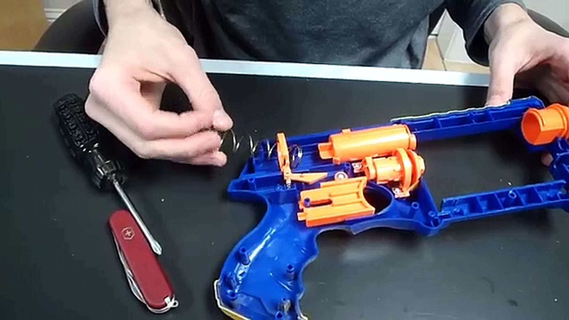 How to: The ULTIMATE Nerf Maverick rev-6 Mod Tutorial (Barrel Drop, Air  Restrictor, Spring Mod) - video Dailymotion