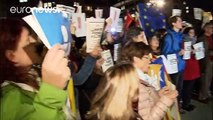 Protestas en Bruselas contra los encarcelamientos de los miembros del Govern depuesto