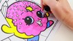 SHOPKINS DLish Donut Speed Coloring Book Page with Markers