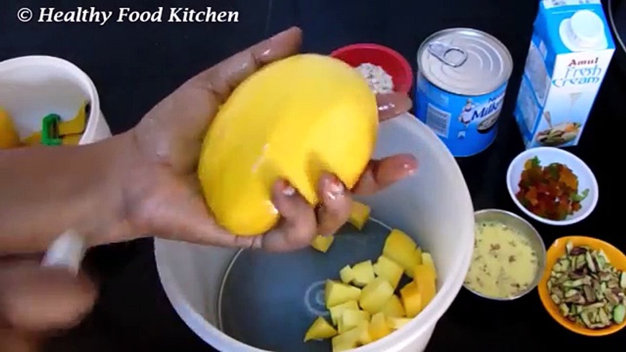 Mango Ice Cream Recipe - Homemade Ice Cream Recipe - Easy Ice Cream - Eggless Ice Cream Recipe