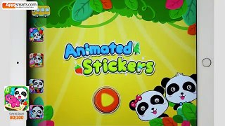 Animated Sticker Puzzles by BabyBus (food words) - iPad gameplay for kids