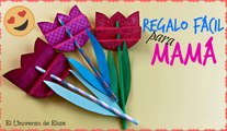 Regalos Fáciles para el Día de la Madre, Tulipán con Pajita o Popote, Manualidades de reciclaje