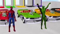Learn Colors - SUPER CARS w Superhero Spiderman Cartoon Videos with Cars for kids & Nursery Rhymes