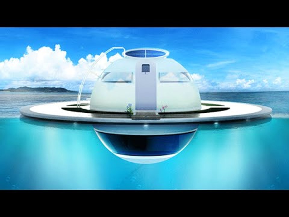 Futuristic Floating 'UFO' Home...Off Grid Sustainable Ocean Dwelling With Garden.