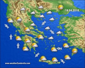 H πρόγνωση του για τη Δευτέρα 16-4-2018