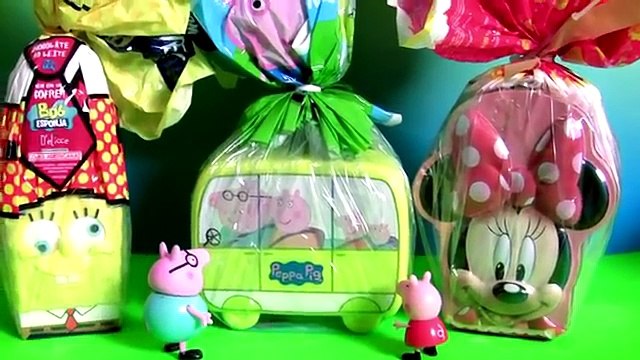 Peppa Pig Case Easter Surprise, Giant Minnie Mouse Head, Choco Egg SpongeBob Childrens Toys Surprise