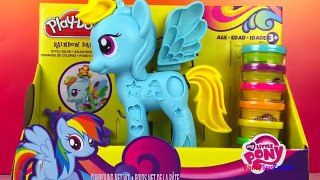 Play doh MLP ❤ My little pony friendship is magic Rainbow dash pony hair style set DisneyToysReview