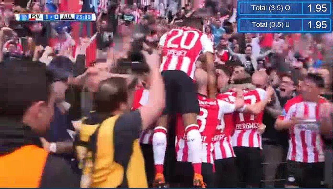 Goal Gaston Pereiro (1:0) PSV Eindhoven 1-0 Ajax 15.04.2018